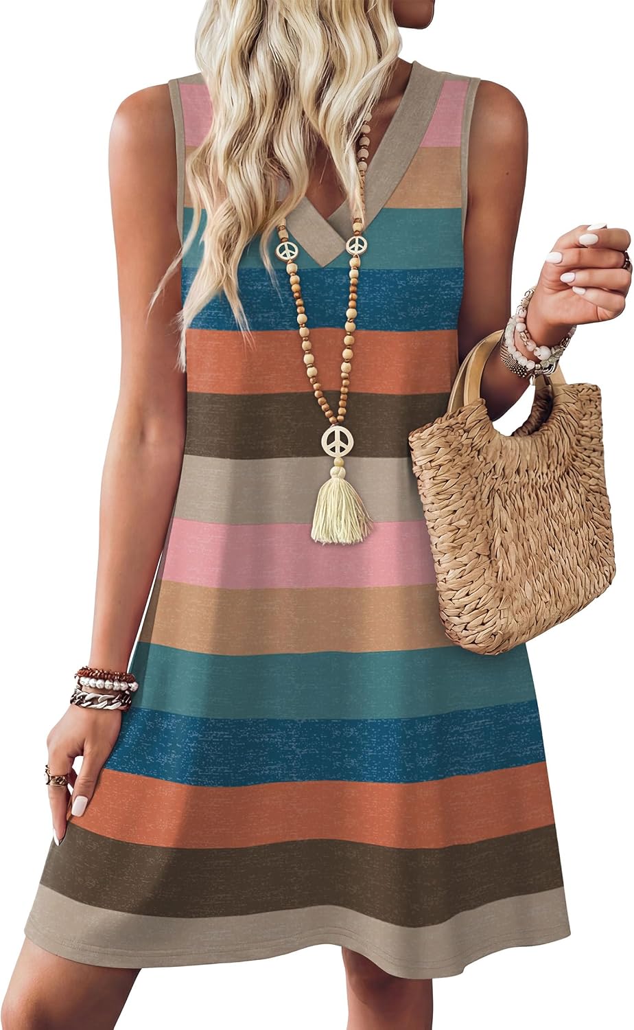 WIHOLL Summer Dresses for Women Beach Vacation Clothes Sundress Dress Hawaiian Boho Dresses Fashion Travel Cruise Outfits