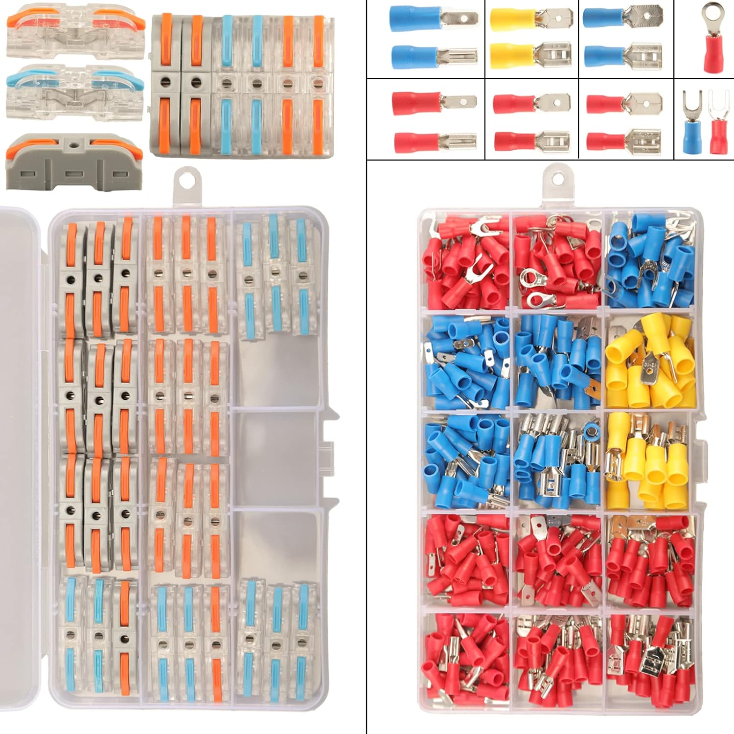 280pc Crimp Connectors + 30pcs Lever Wire Connectors, 15 Types 2.8mm 4