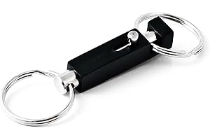 KEY-BAK Quick Release Side Slide, Pull Apart Key Chain Accessory with 2 Split Rings