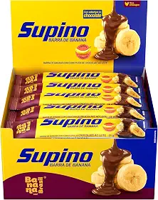 Banana Brasil Barra De Frutas Supino Original Banana Com Chocolate Ao Leite Com 20 Unidades De 24 G