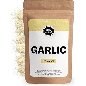 Spicy Welt Ground Garlic 250 g - Garlic Powder for Marinades Rubs Dips Dressings Soups Sauces and Bread Ideas Spicy Savoury and Aromatic 100% Natural Pure No Additives