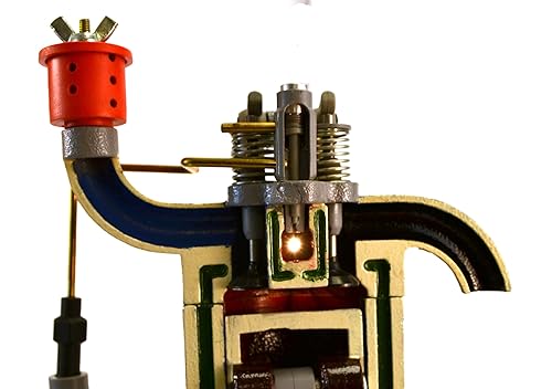 Miniatura 6 de Eisco Labs. modelo de manivela de mano, 4 tiempos, diésel, con piezas de accionamiento movibles para demostrar conceptos básicos del motor, 16" de