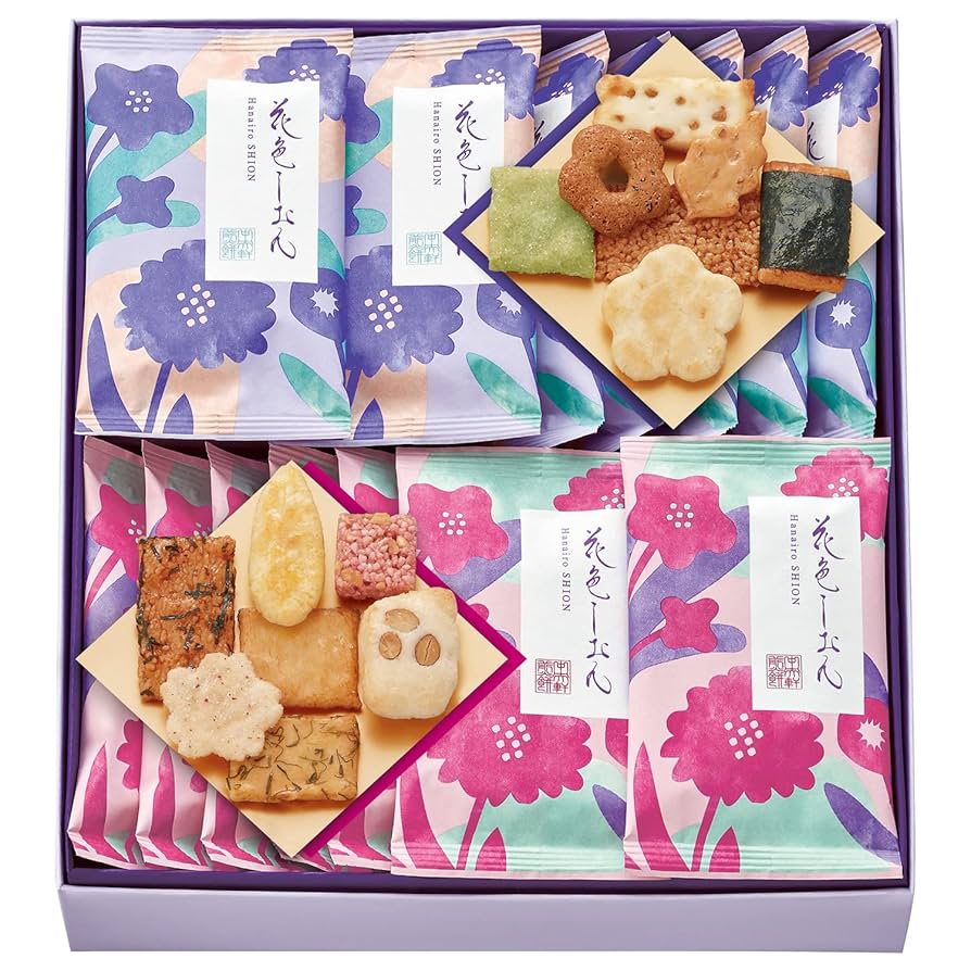 贈答用菓子折り　６箱詰め合わせ　白い恋人　き花　桂新堂　もち吉　ヨックモック Amazon.co.jp: 中央軒煎餅 花色しおん (16袋入) 米菓詰合せ 煎餅
