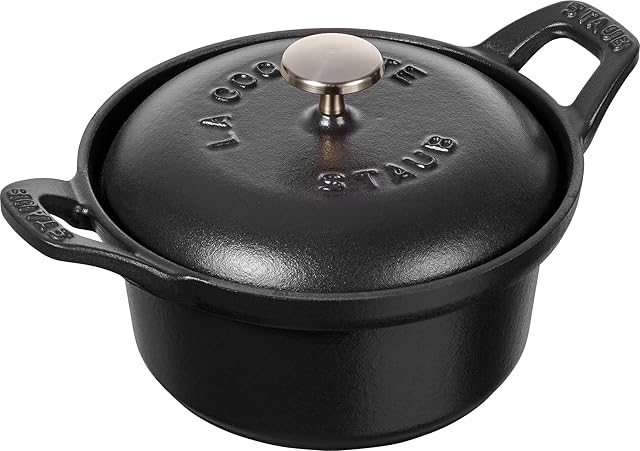 Staub 40501-020-0 Mini Casserole Dish coquête, Cast Iron, Black, 12 cm