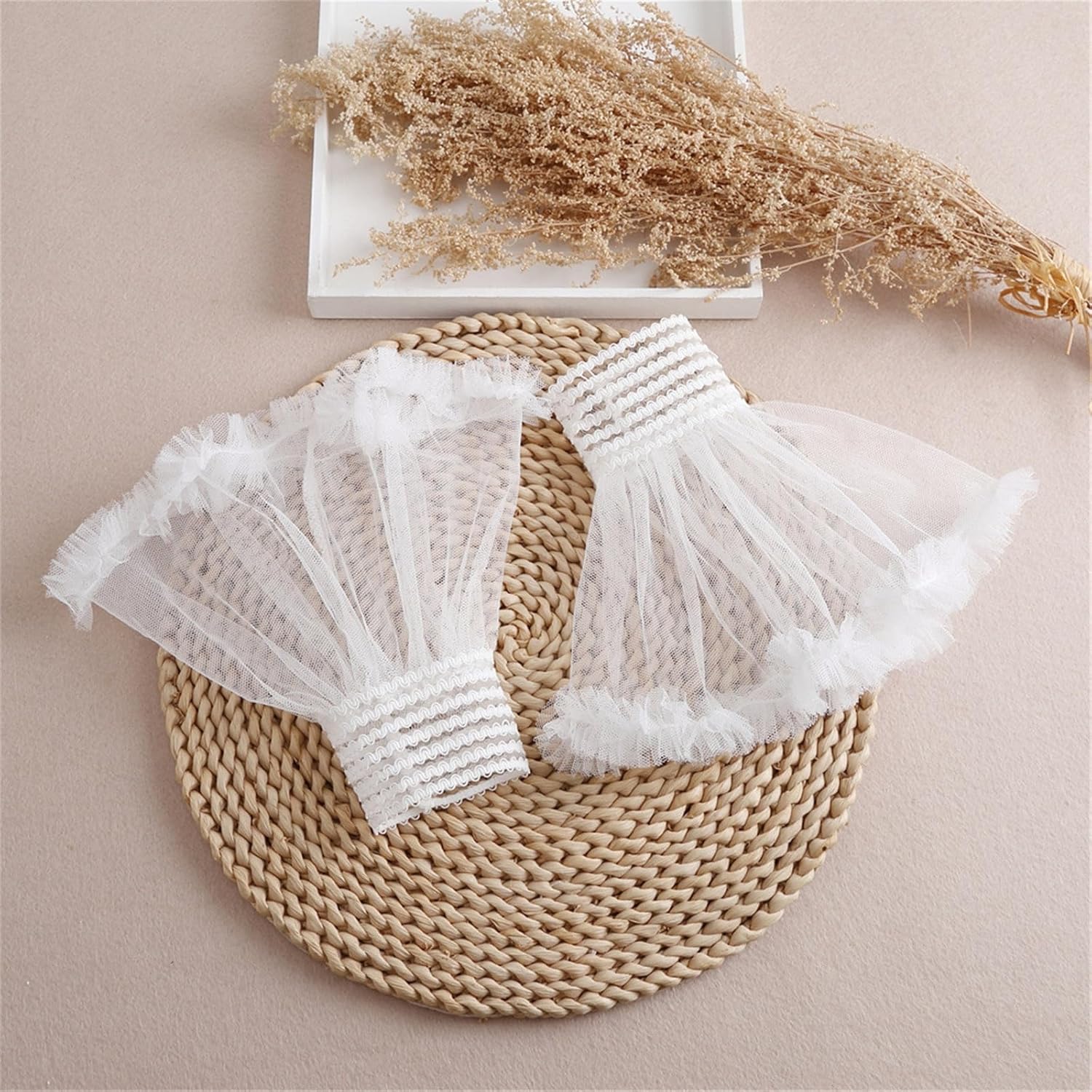 [売店] セーターフェイクスリーブ メッシュプリーツレースアクセサリースリーブ装飾カフス偽スリーブ