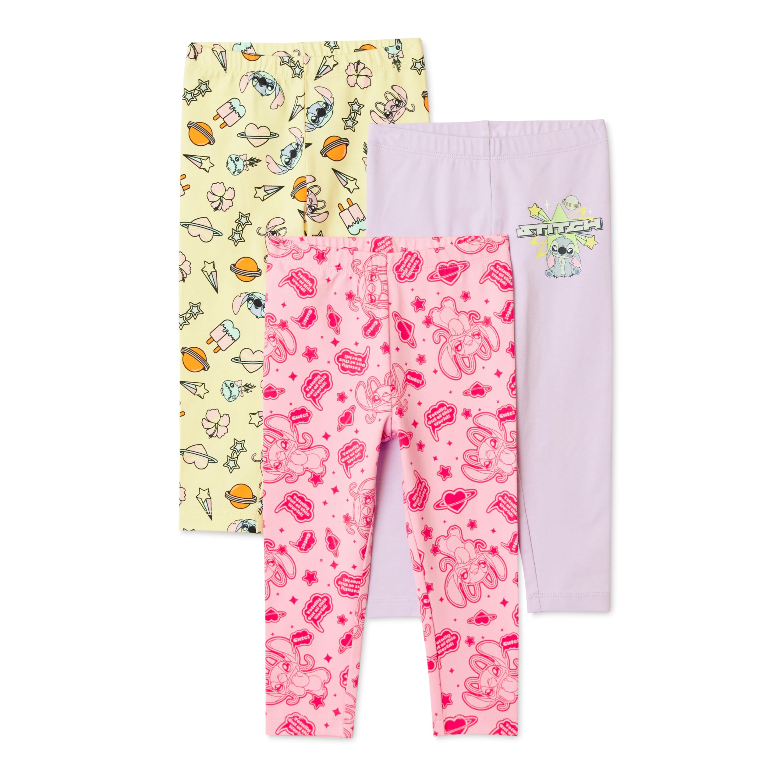 Amazon Essentials Girls' Cotton Stretch Leggings, Multipacks