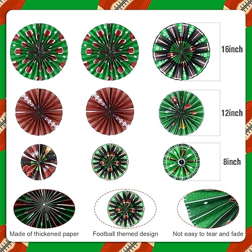 Miniatura 2 de 9 piezas de decoraciones de fiesta de fútbol para colgar fanáticos de papel de fútbol fiesta de cumpleaños decoración de aula decoración de techo