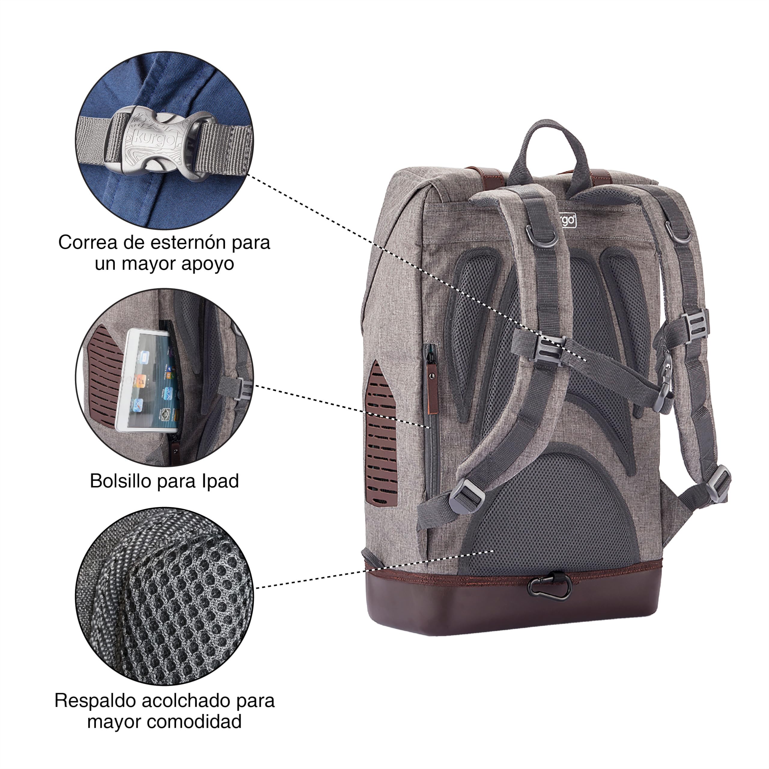 Kurgo Mochila Transportín para Mascotas Pequeñas | Manos Libres, Base Armorsole, Convertible en Transportín, Tela Resistente