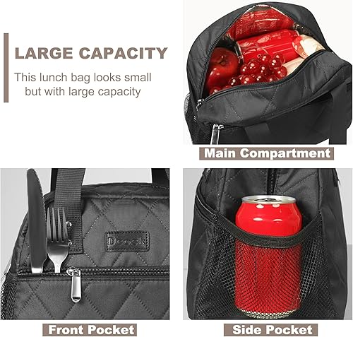 Miniatura 3 de Bolsa de almuerzo para mujer, bolsa de almuerzo congelable, organizador reutilizable, hielera para adultos al aire libre, trabajo al aire libre,