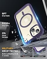 Vista 261 de Miracase Funda magnética para iPhone 14 de 6.1 pulgadas, protector de pantalla de vidrio templado integrado + protector de lente, compatible