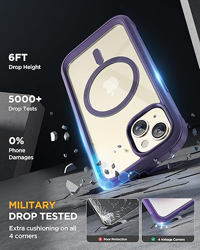 Miniatura 243 de Miracase Glass Series - Funda magnética para iPhone 15, compatible con MagSafe, de cuerpo completo, protector de pantalla de vidrio 9H integrado