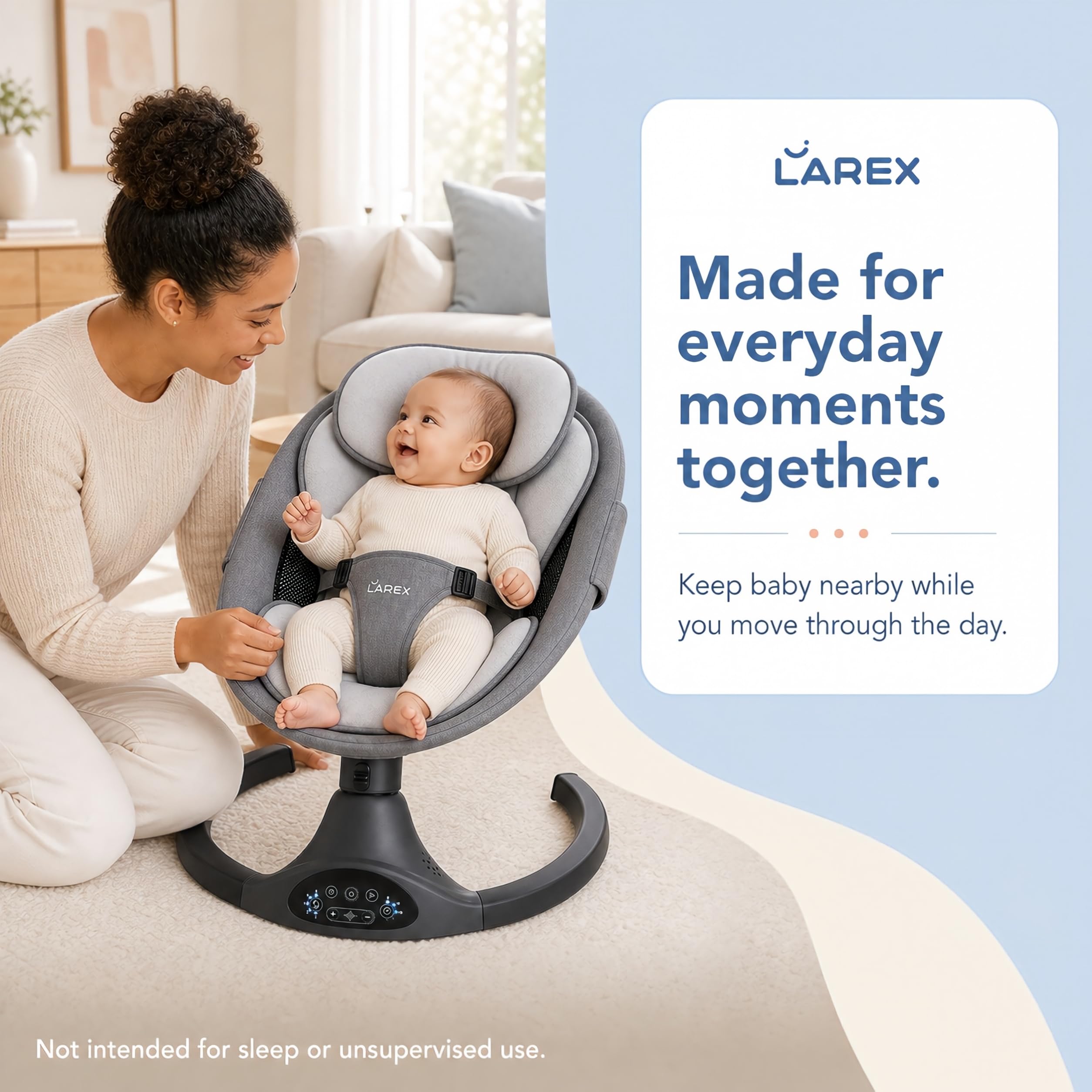 LAREX Baby Swing for Infants to Toddler with Remote Control & Bluetooth — Amazon image 2