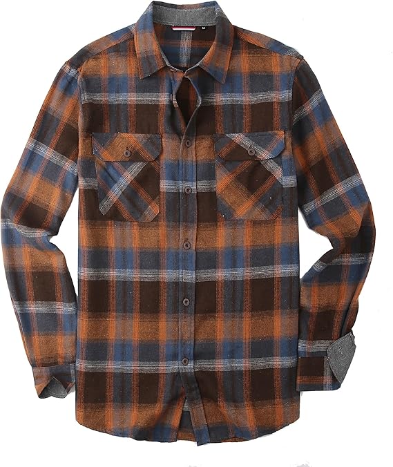 Alex Vando Mens Button Down Shirts Regular Fit Long Sleeve Casual Plaid Flannel Shirt