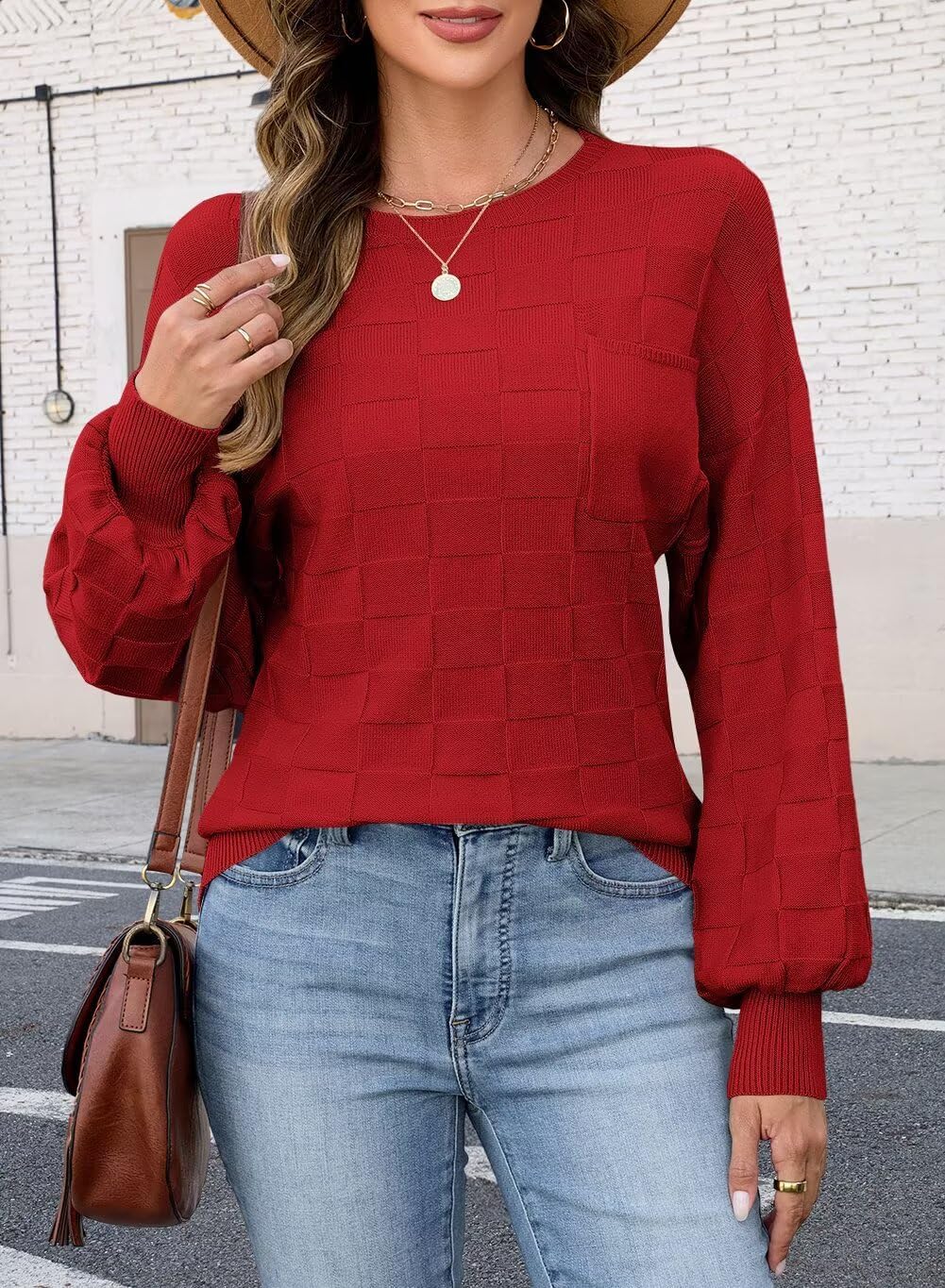 FEKOAFE Womens Sweaters Casual 2025 Fall Long Sleeve Tops Ribbed Knit Pullover Sweaters - Image 2