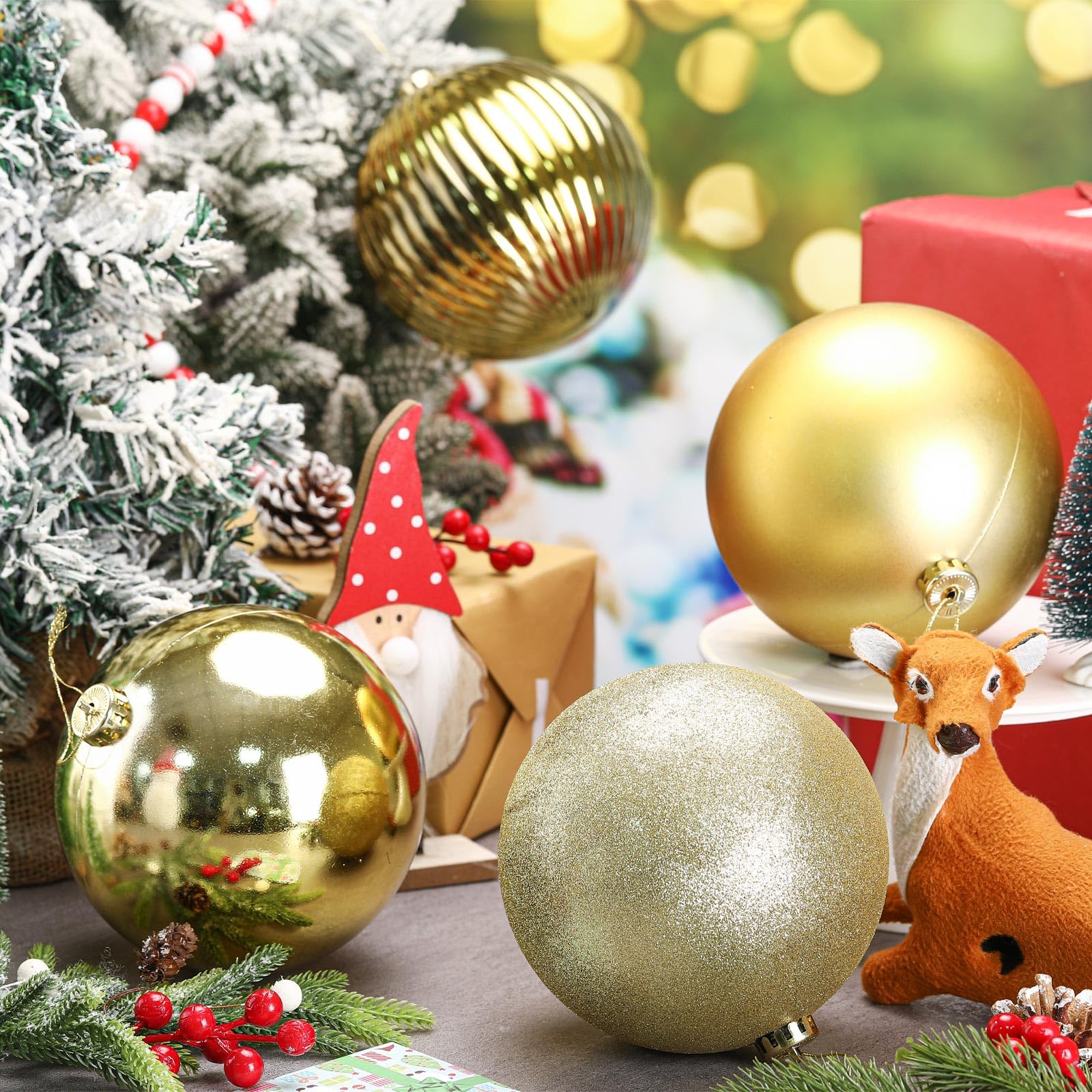 Amazon.co.jp: Liliful 4個 6インチ クリスマスボールオーナメント