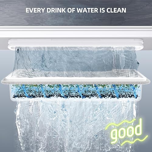 Miniatura 4 de uahpet Paquete de 6 filtros de repuesto y 8 esponjas de filtro de repuesto para fuente de mascotas de acero inoxidable Pro