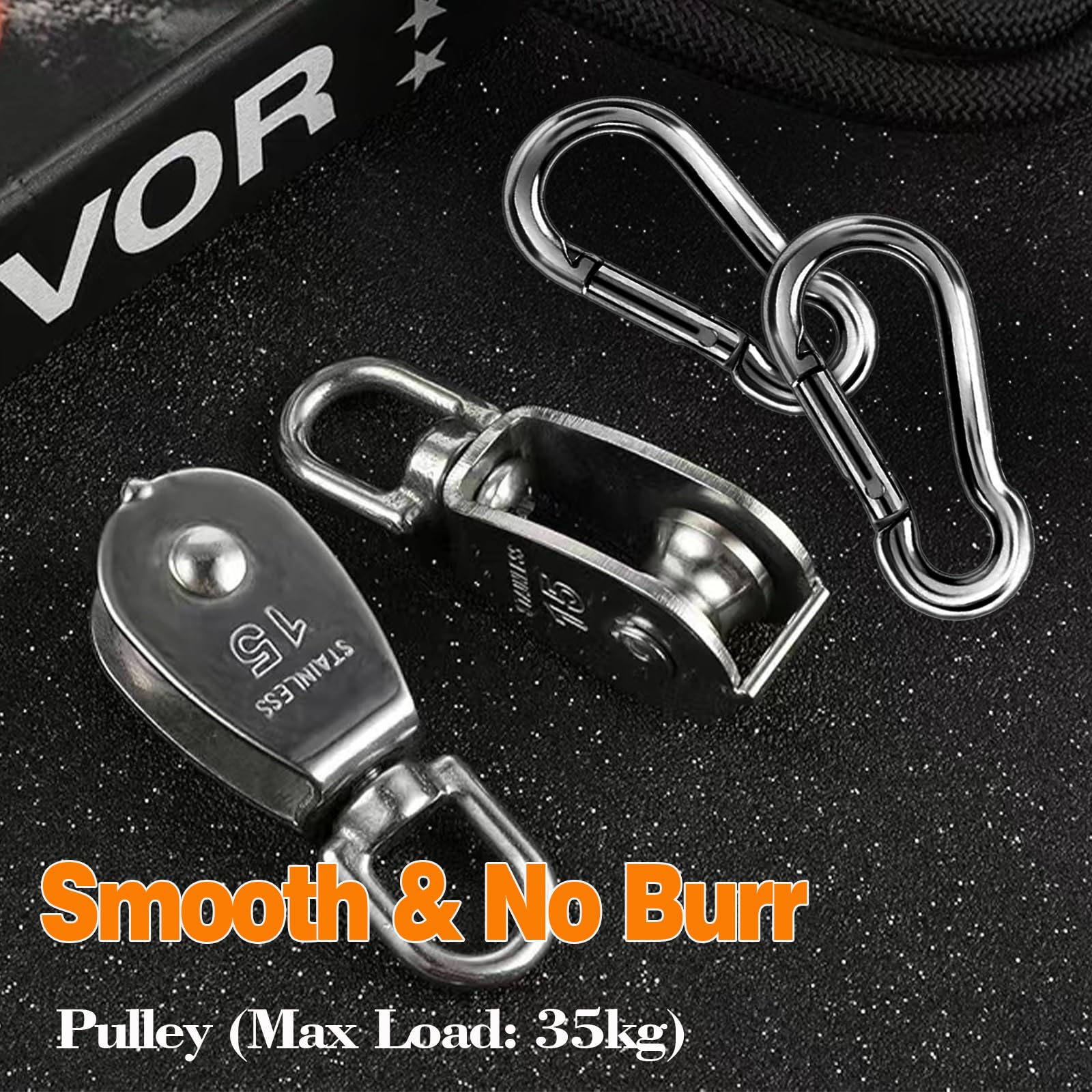 Poleas de acero inoxidable, juego de poleas de cuerda resistentes para máxima resistencia y durabilidad, ideal para tendederos, toldos y levantamiento de cargas pesadas