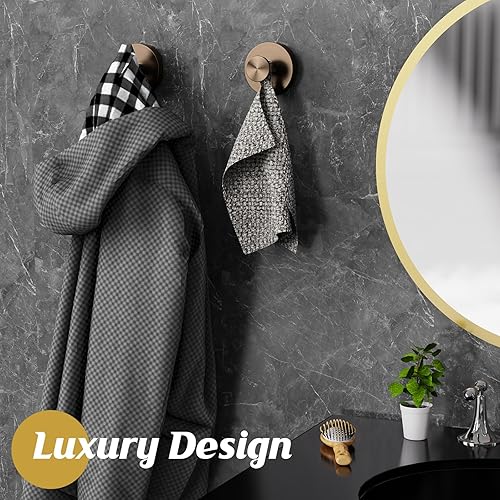 Miniatura 6 de Ganchos de ventosa para ducha, 2 ganchos de succión para toallas de ducha, ganchos para toallas sin taladrar para pared de baño, cocina, vidrio,