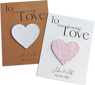 10 Garden Wedding Favours, Outdoor Wedding Favour, Favour for Wedding Guests, Plantable Heart Wedding Favour (kraft cardstock)
