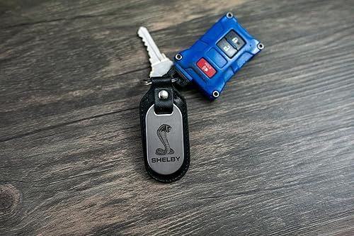Miniatura 8 de Shelby Cobra Snake - Llavero FOB de acero inoxidable con licencia oficial Shelby, hecho de acero inoxidable (llavero) y piel auténtica, fabricado en