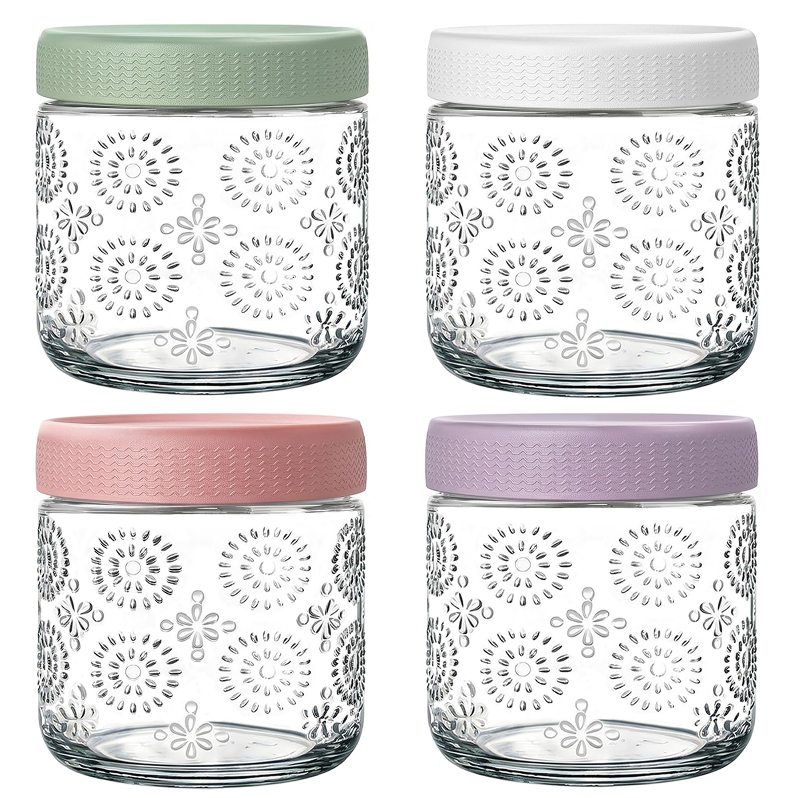 GYOSUGANG 4 pack 16 oz Overnight Oats Containers with Lids