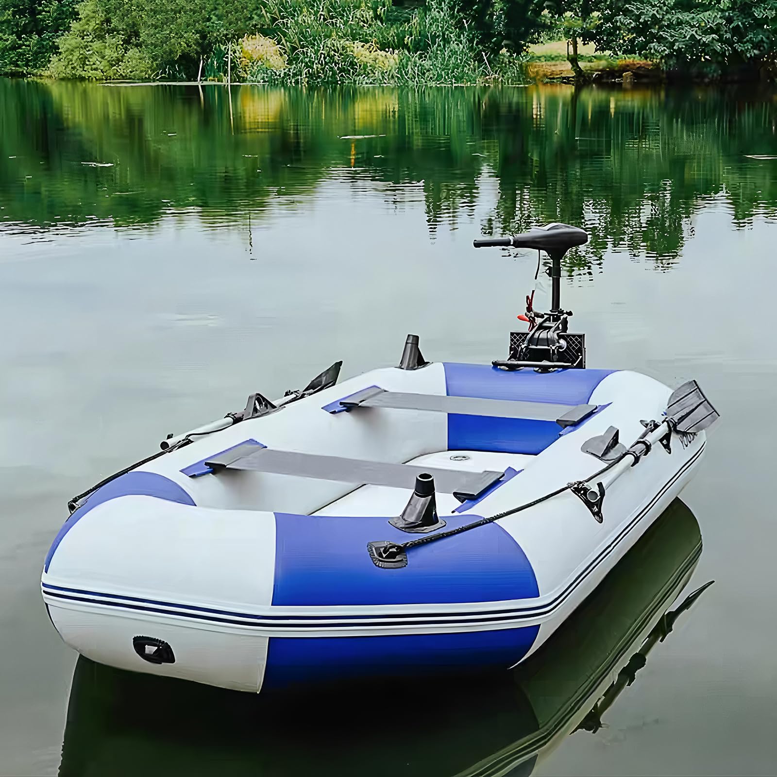 Kayak Barca Hinchable 2-3 Plazas – Lancha Inflable con Motor Y Remos, Ideal para Pesca, Camping Y Aventuras En El Agua