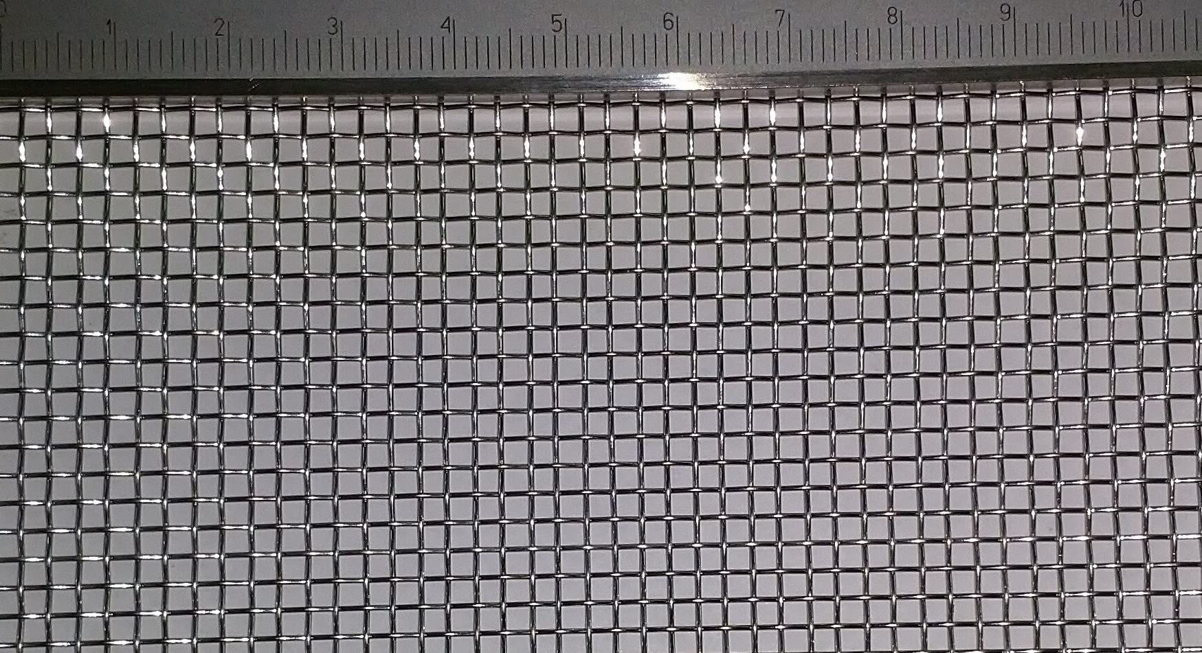 Tessuto metallico in acciaio inox (V4A) con maglie larghe 2 mm, spessore filo 0,56 mm. (10 mesh), dimensioni: 1000 x 1000 mm