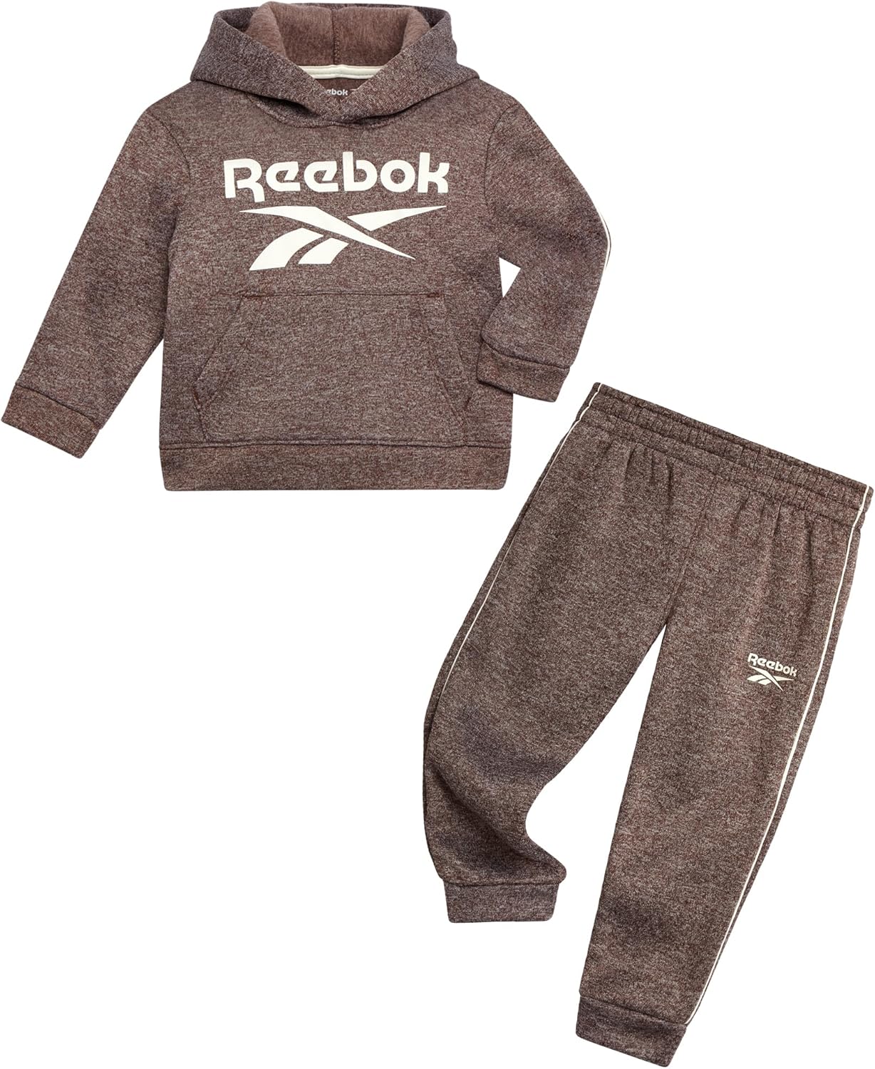 Reebok Toddler Boys Sweatsuit Set - 2 Piece Cozy Athletic Fleece Toddler Jogger Set with Pullover Hoodie and Boys Sweatpants