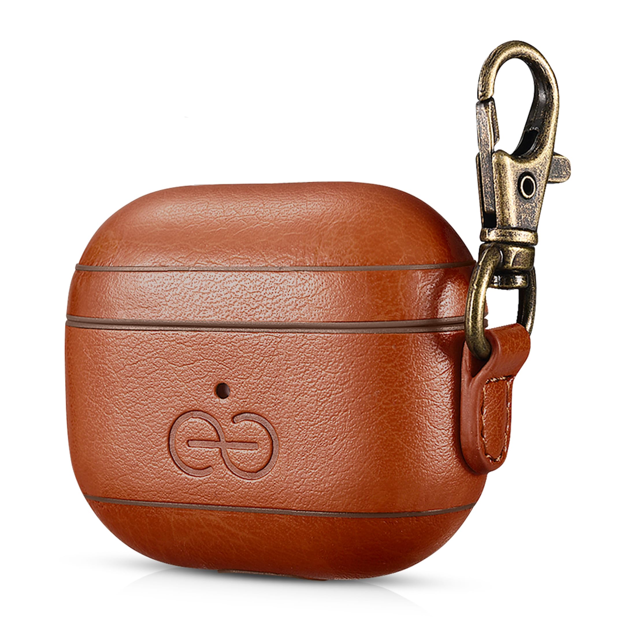 Dreem Om Case Cover with Keychain Clip Compatible with AirPods 4 for Apple AirPods 4th Generation, Vegan Leather AirPod Case for Men & Women, Luxury Earbuds Accessory for iPhone - Caramel — view 15