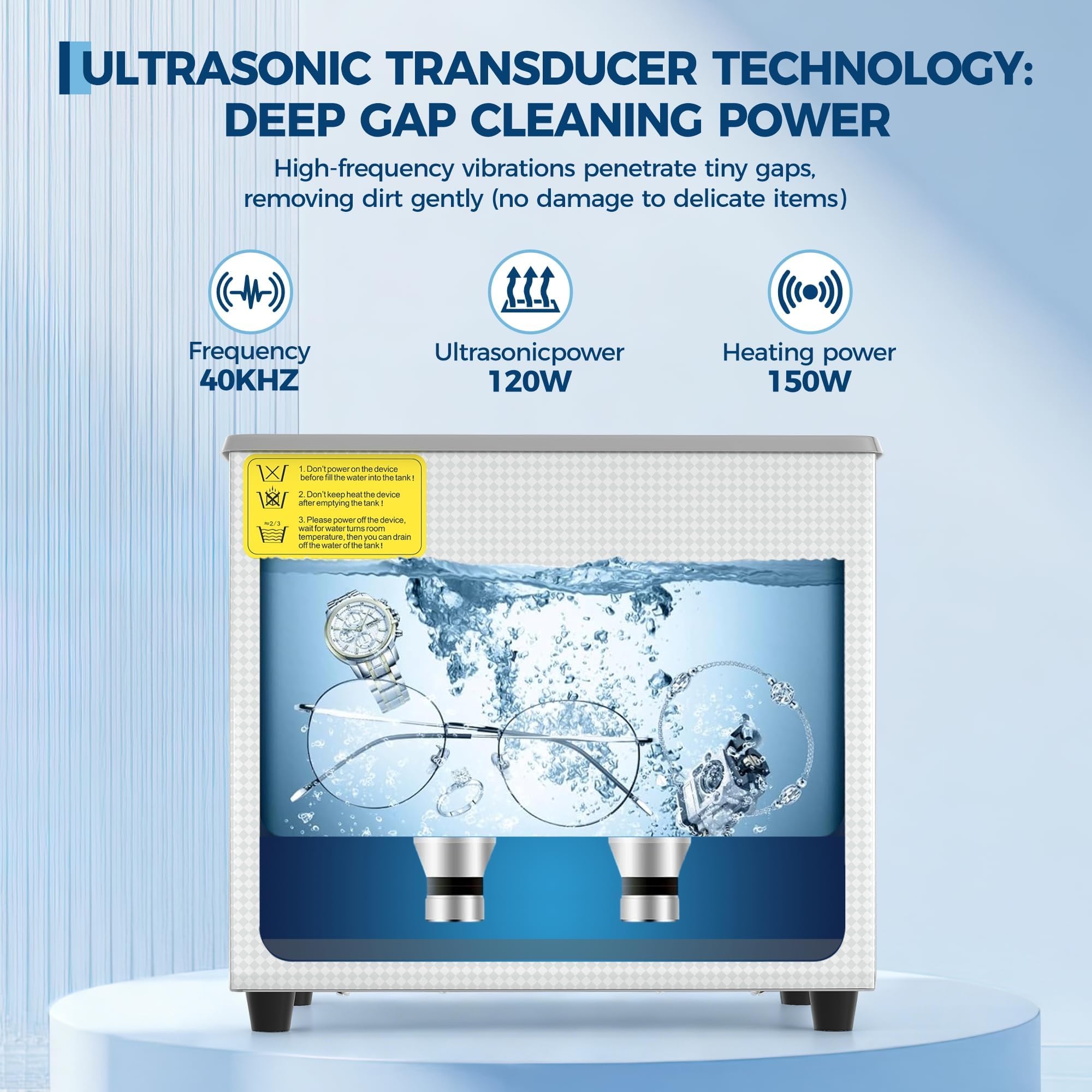 Limpiador ultrasónico Digital 3L 40kHz con Cesta Acero Inoxidable joyería Laboratorio