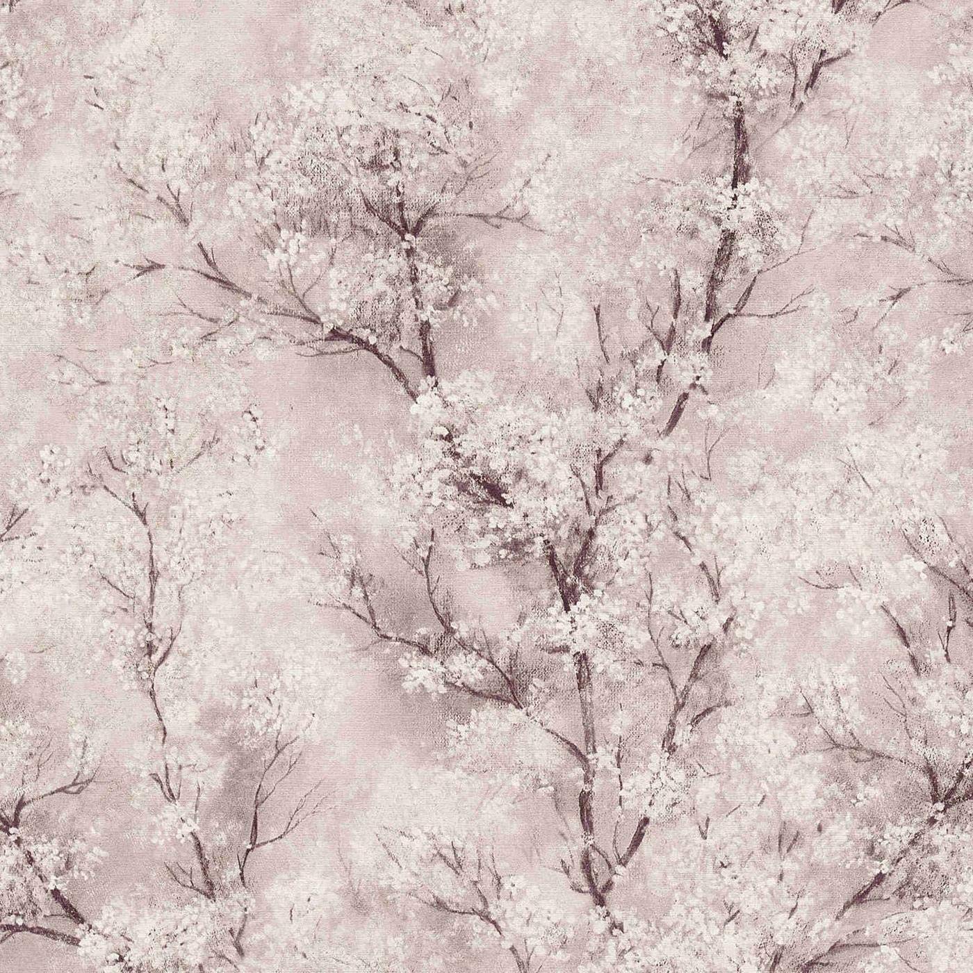 Yöl Pink Blossom Glitter Oriental Wallpaper Vinyl