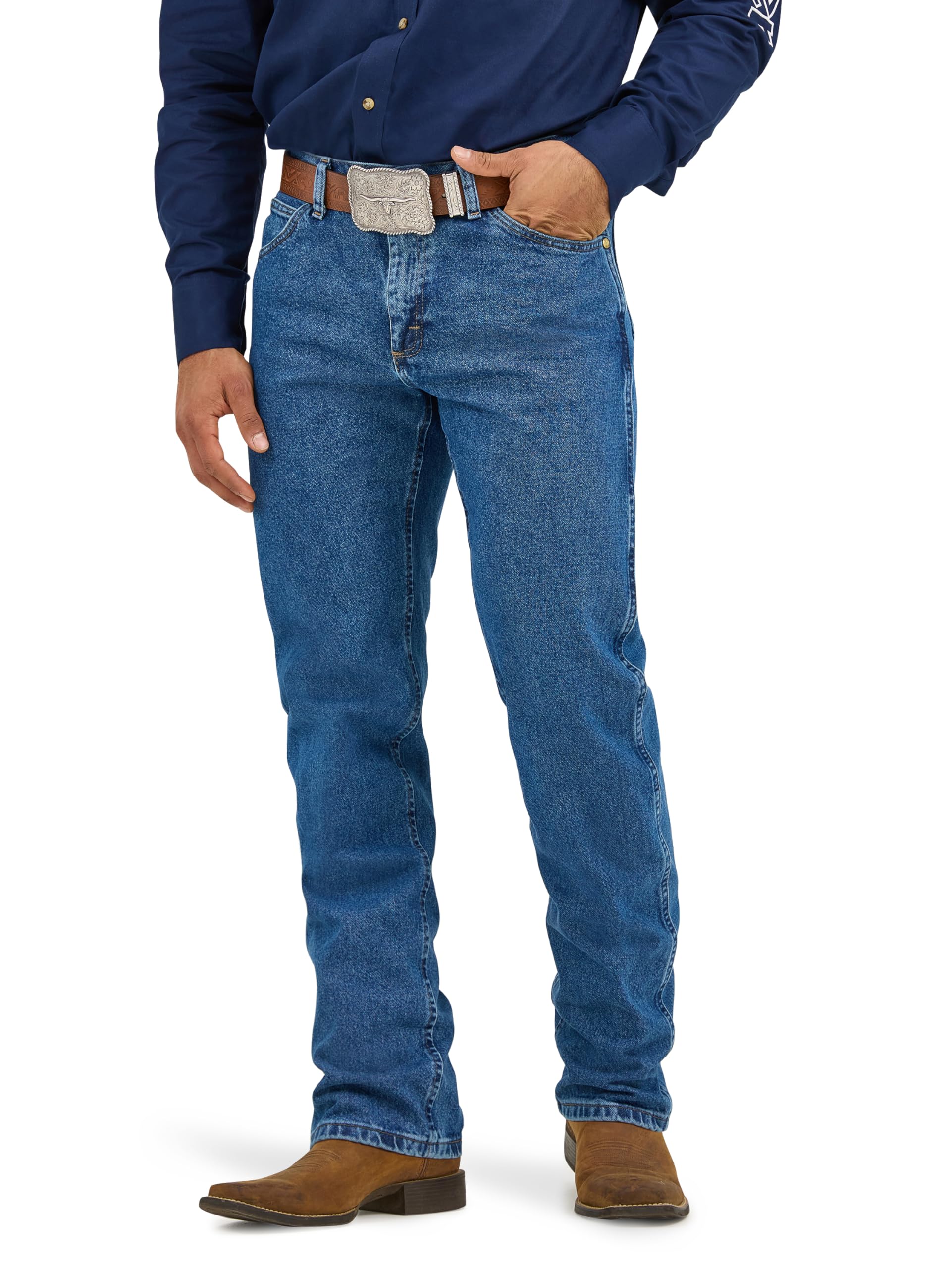 Wrangler Męskie dżinsy Premium Performance Cowboy Cut Regular Fit, granatowy, 38W / 36L