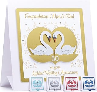 Personalised Golden Wedding Anniversary Card - Silver Wedding Anniversary Card - Personalised Sapphire Wedding Anniversary Card - Any Anniversary Card