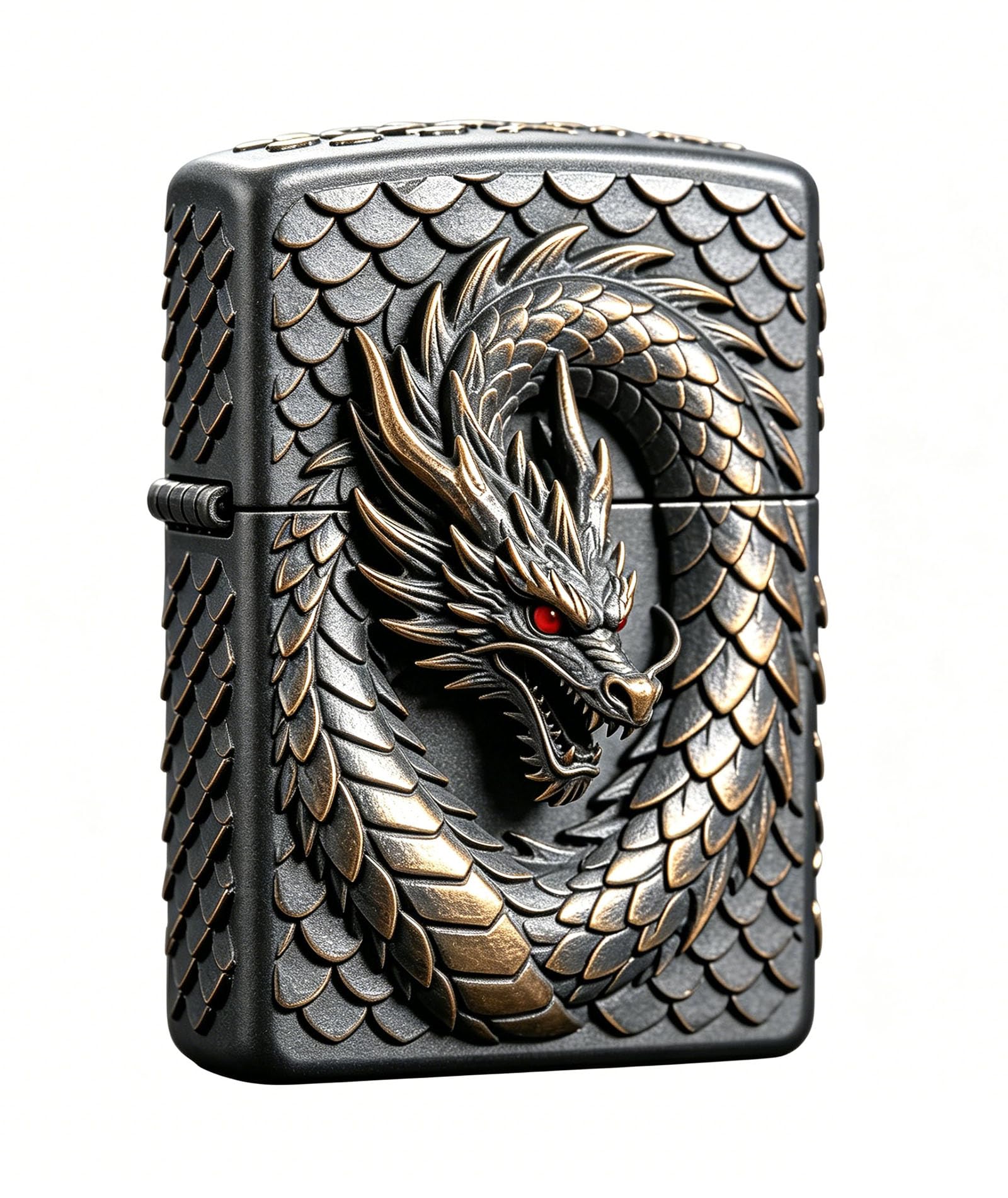 Carving Dragon Lighter Vintage Refillable Kerosene Soft Flame Trench Lighter for Outdoor Camping Travel and Household Use (A)