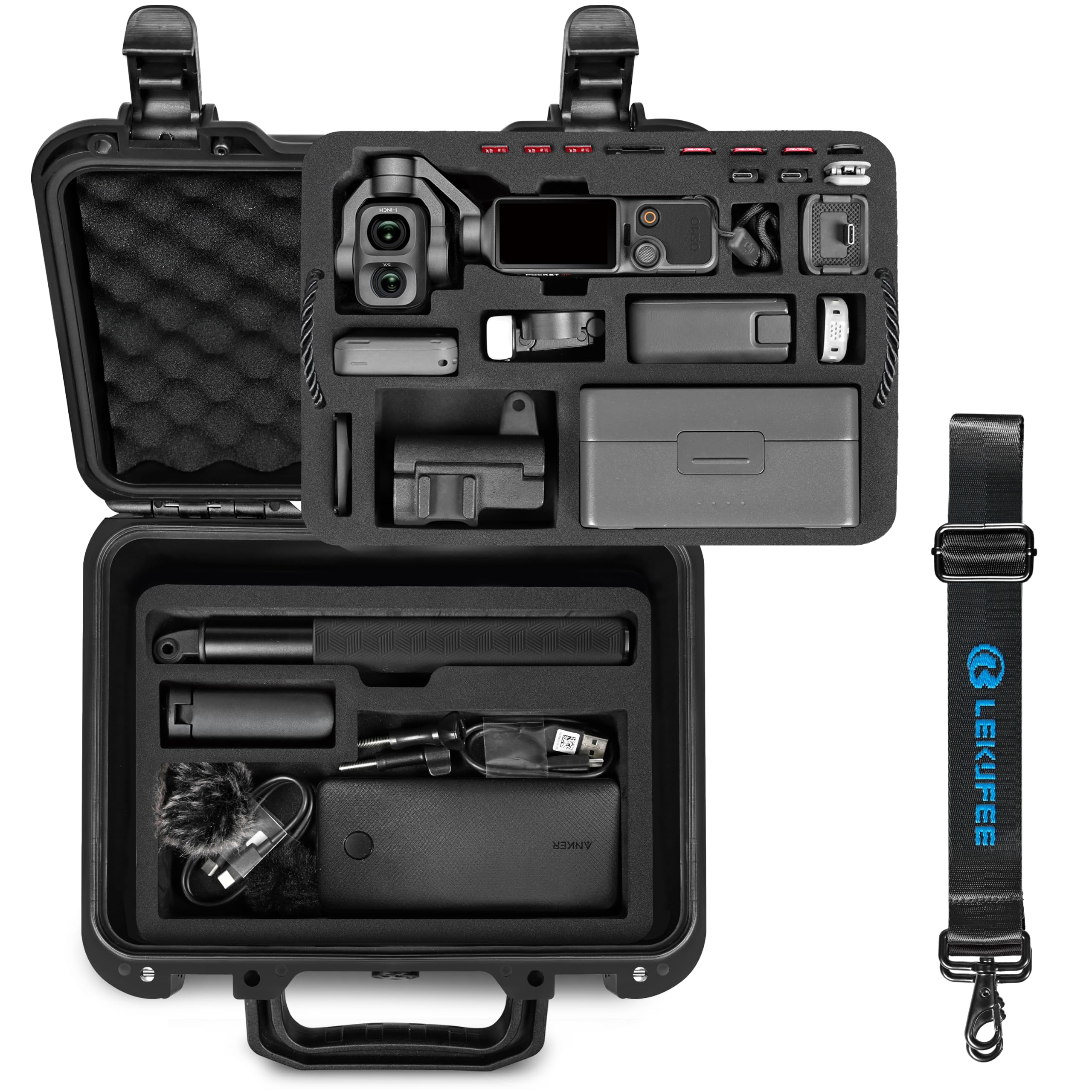 LEKUFEE Étui Rigide Étanche pour DJI Osmo Pocket 4P & Osmo Pocket 4