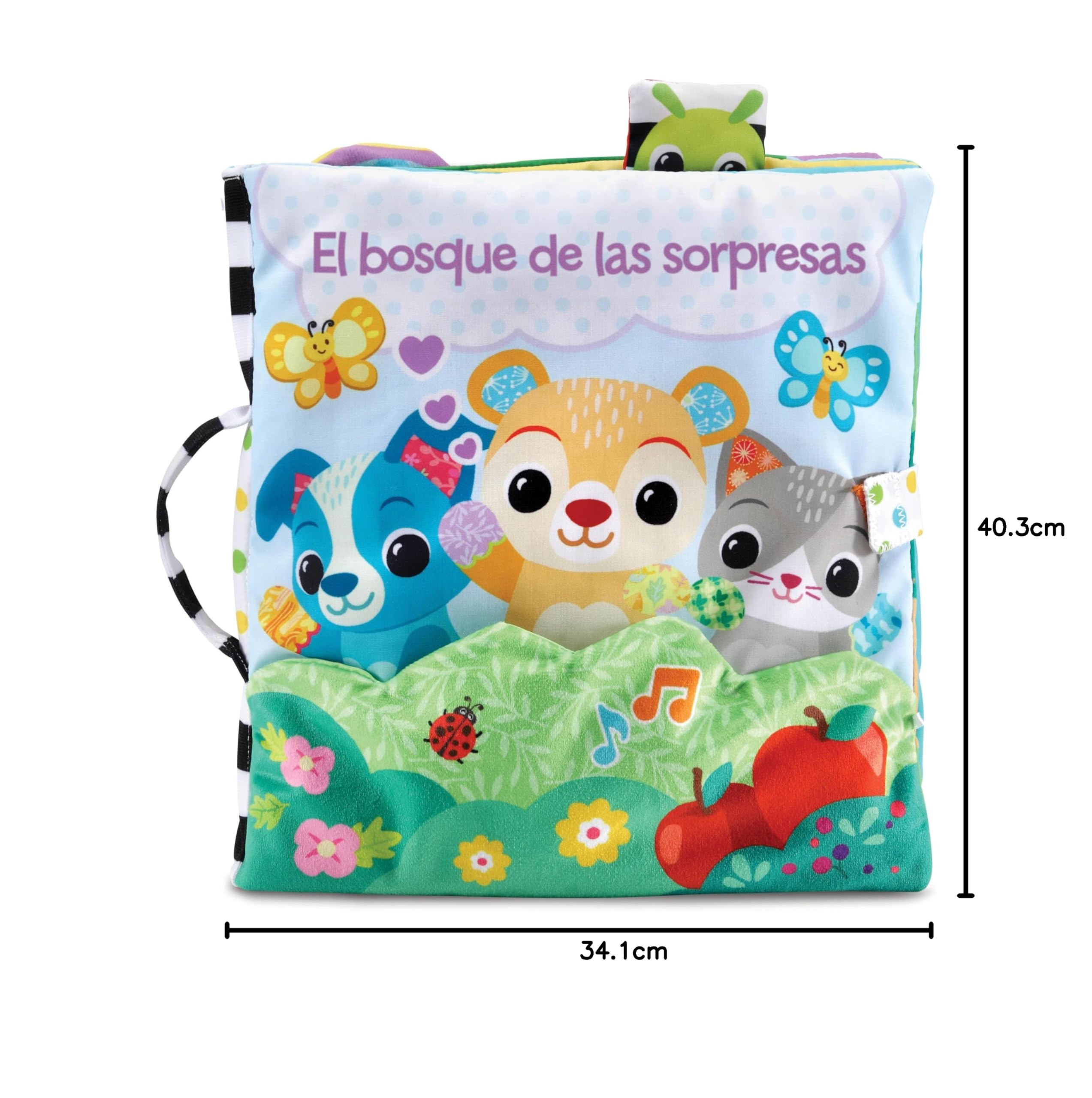 VTech-Baby Gran Libro sensorial El Bosque de Las sorpresas, Libro Grande de Tela, Interactivo, Elementos Móviles, Canciones y Melodías, Osito Separado, Regalo bebés +3 Meses, Versión ESP