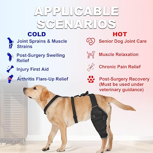 Miniatura 3 de ACL - Rodillera para perros para pierna trasera, compresa calientefría, adecuada para displasia de articulaciones de perro, soporte de estabilidad y