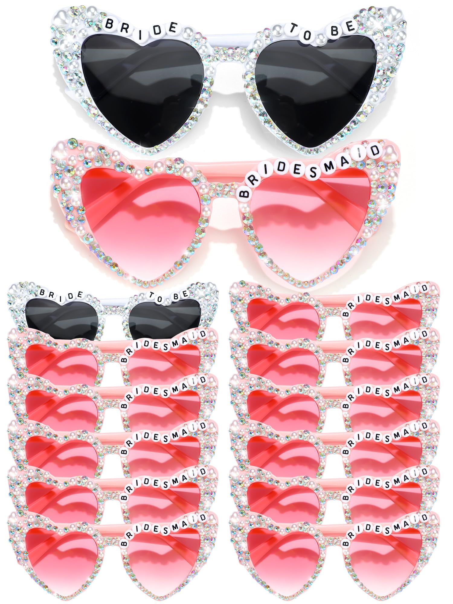 Mootycapa 12 Pcs Bachelorette Party Sunglasses for Bridesmaids Bride Sunglasses for Wedding Party Favors