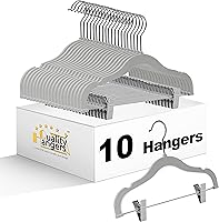 Vista 1 de Perchas de plástico de calidad para niños, no aterciopeladas, delgadas, compactas, con clips de metal, para faldas, pantalones, blusas, gancho Gris