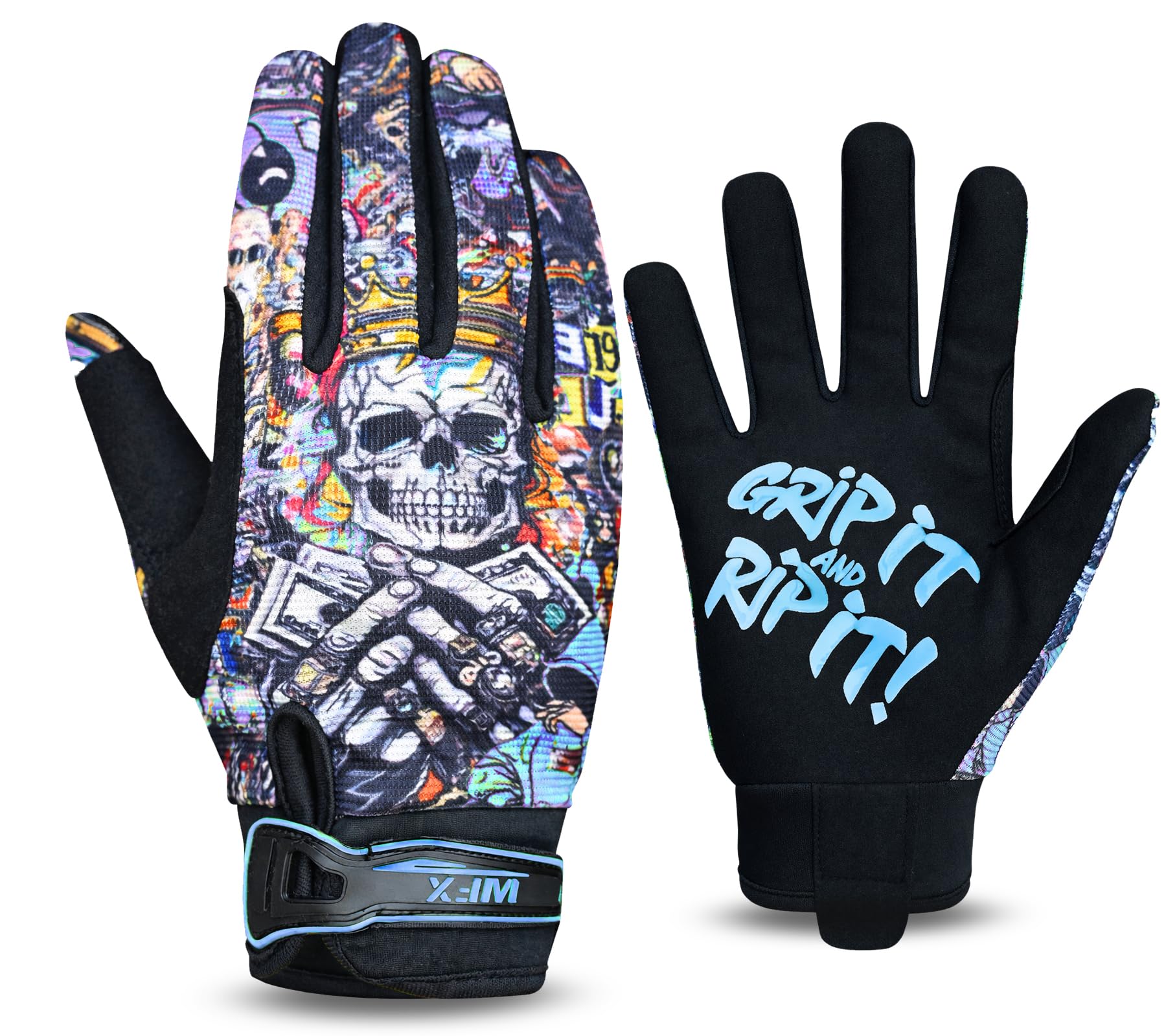 WFX Motorbike Gloves for Men & Women, Cycling Gloves Breathable Touchscreen Dirt Bike Racing Gloves for ATV, MTB, BMX & Motocross Riding Racing, Bicycle