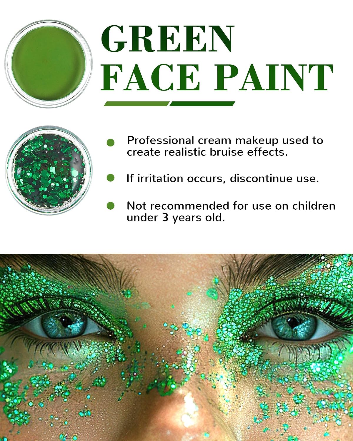 WinnerWhy Green Leaf Costume 2025 Female Villain Costumes for Women Lethal Halloween Costume Jungle Theme Green Party Cosplay Accessories with Face Paint Glitter