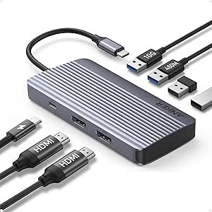 Anker 7-in-1 USB-C Hub, Dual Monitor Docking Station with HDMI, 85W Power Delivery, 10Gbps Data Transfer