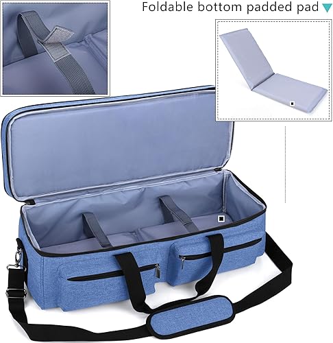 Miniatura 4 de Bolsa Luxja para transporte, de doble capa, compatible con máquinas y suministros de suajado Cricut Explore Air 2 y Maker (solo la bolsa, patente
