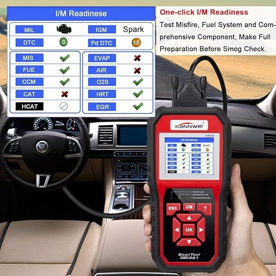 OBD2 Scanner OBDII Auto Diagnostic Code Scanner Universal Vehicle Engine O2 Sensor Systems OBD2 EOBD Scanners Tool Check Engine Light Automotive Code Reader for all OBD II Protocol Car Since 1996