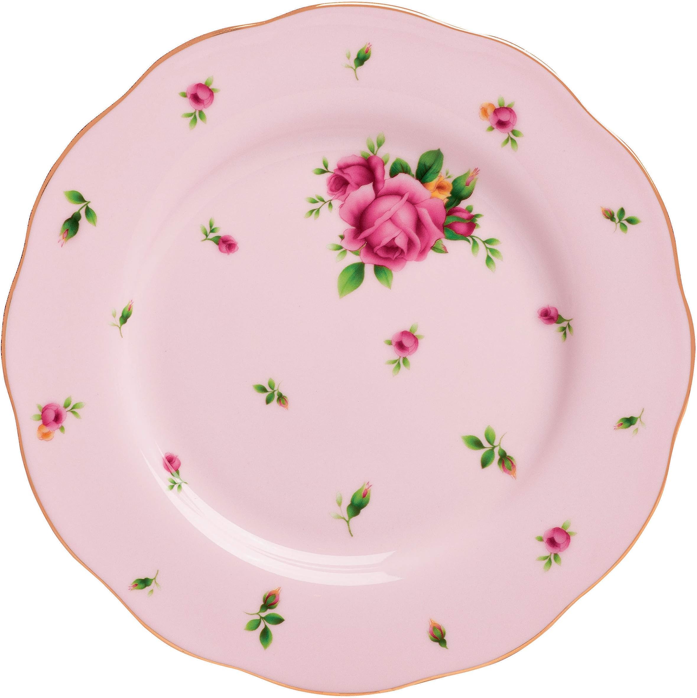 Royal Albert New Country Roses Pink Salad Plate , 8"