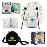 Steel Tongue Drum With Songbook And Bedtime Story - Kids Musical Instruments - Musical toys for toddlers, Dylan's Dream Drum 3 In 1 Handpan drum, 6 Inch 8 notes, Diatonic