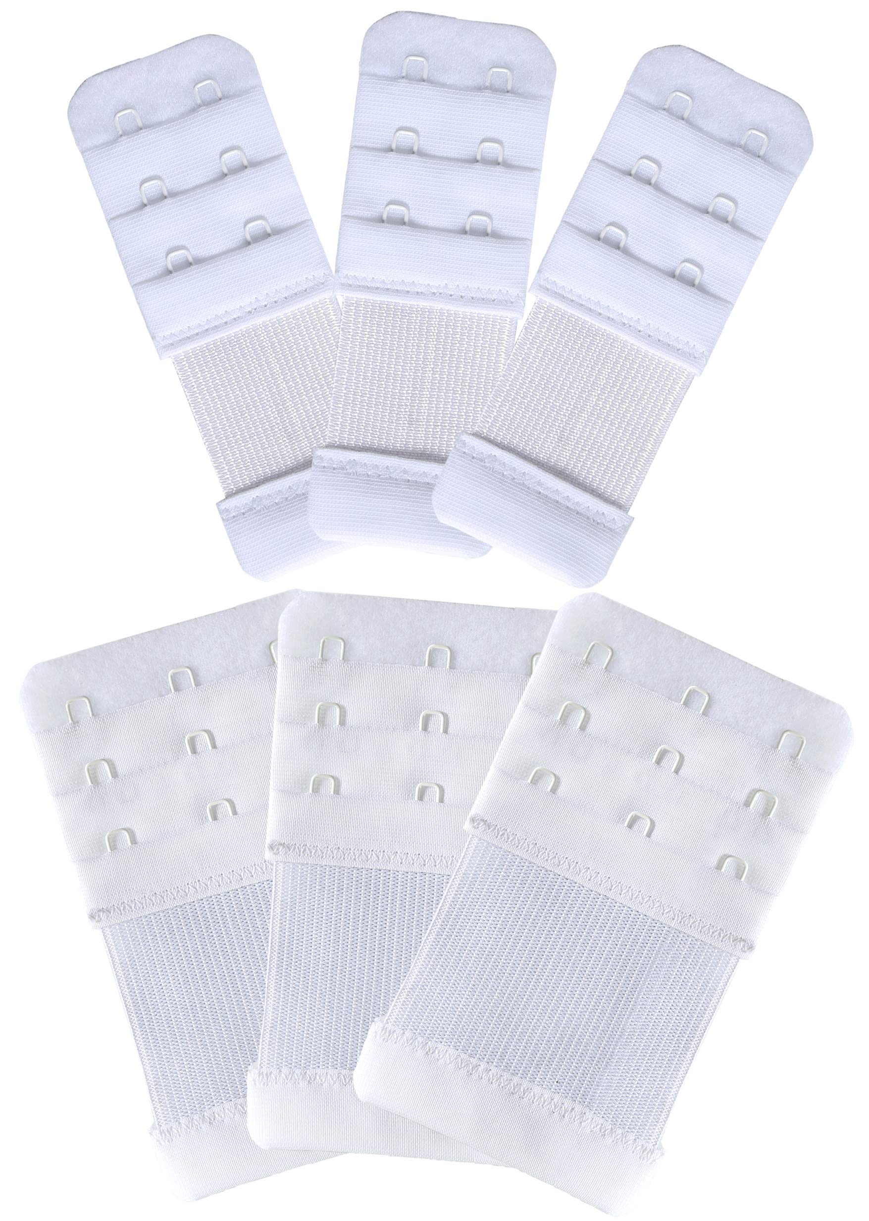 Women's Bra Extenders 2 Hook and 3 Hook Elastic Bra Extension Strap, 6 Pieces