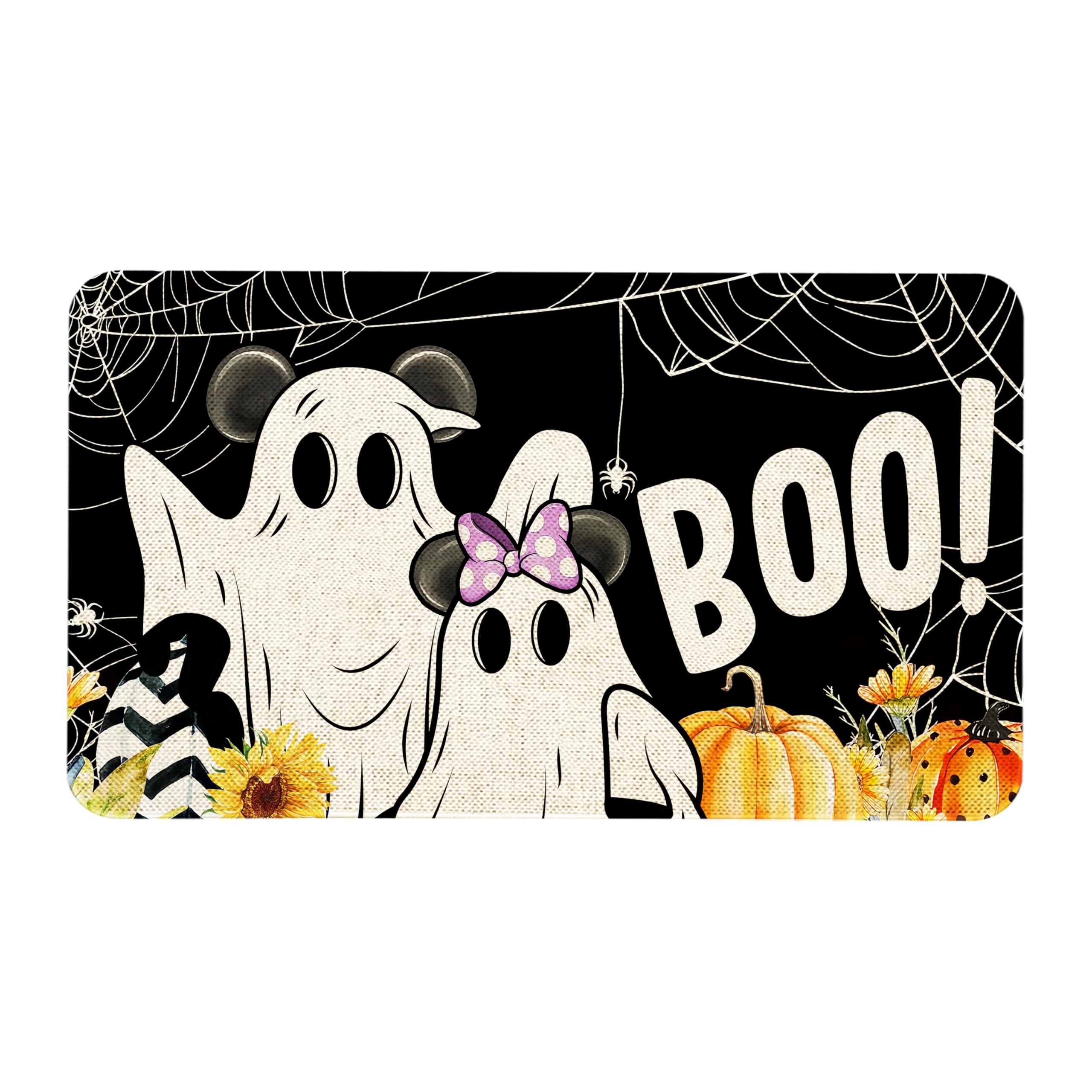 Halloween Door Mat Cartoon Mouse Doormat Funny Halloween Welcome Door Mat Indoor Outdoor Mat Non Slip Halloween Decor Rubber Mats 30 X 17 in