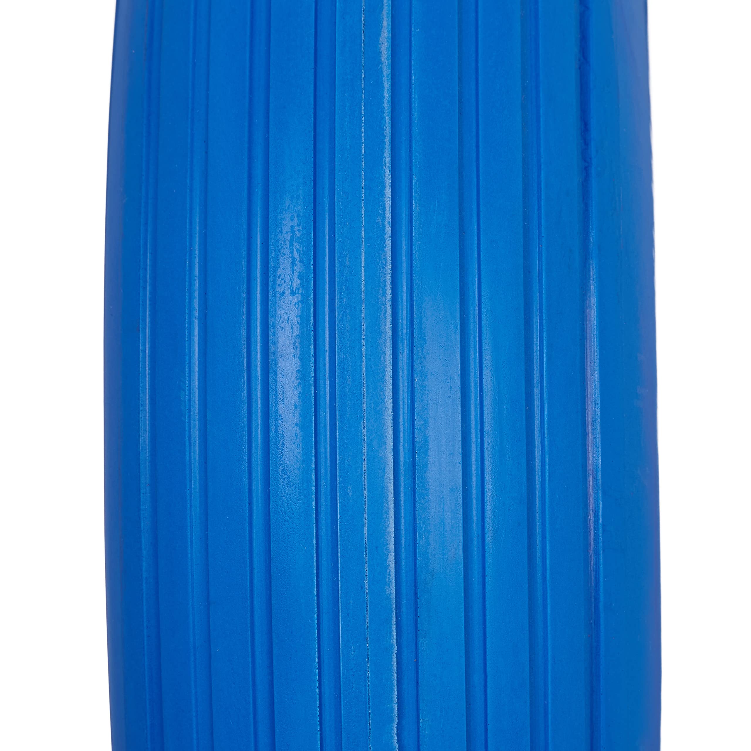 4 x Rueda Carretilla 4.00-6, Goma Maciza, Llanta de Plástico, 3 Adaptadores Cada una, Antipinchazos, 100 kg, Azul y Rojo
