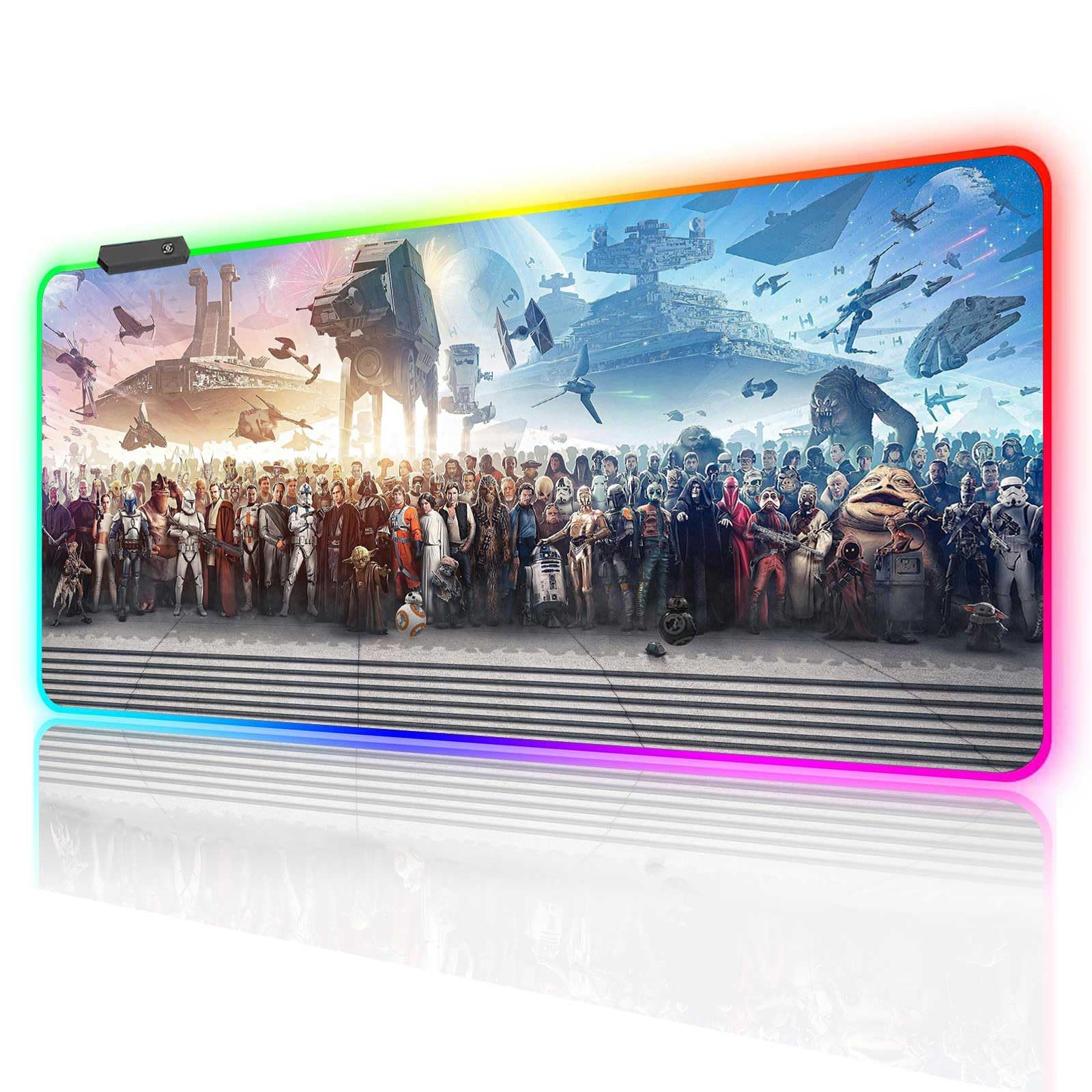 Tappetino per mouse XXL grande RGB da gioco The Chosen One, tappetino per mouse personalizzato con base in gomma antiscivolo, cornice cucita tappetino per mouse portatile, per tastiera del computer,
